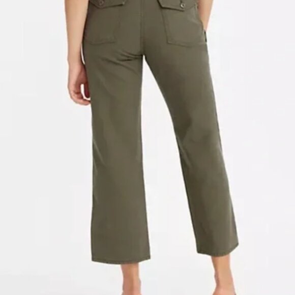 Levi's Ribcage Straight Utility Pants Green NWT - Picture 4 of 7